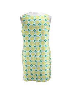 Sail to Sable STS Shift Dress Womens Size XL Yellow Lemon Print Sleeveless